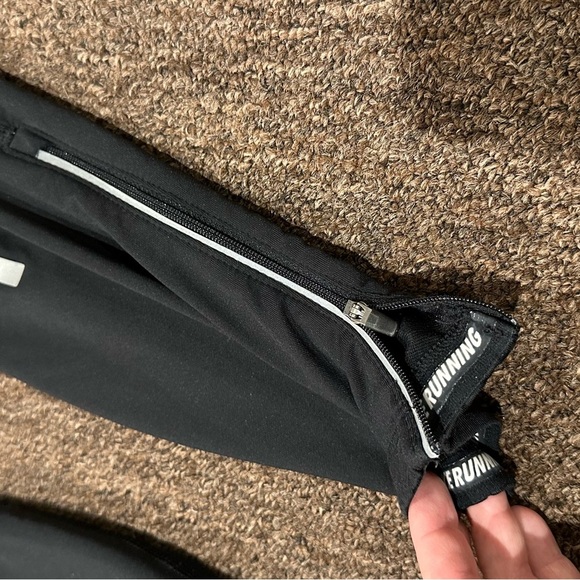 Nike Wonen’s L running stretch bike pants leggings bottom black zippers pocket - Picture 4 of 8